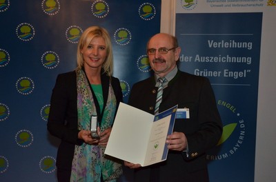 Verleihung der Auszeichnung "Grüner Engel" an Herrn Georg Fritsch.